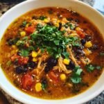 Healthy Crockpot Chicken Burrito Quinoa Soup