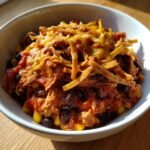 Healthy Crockpot Chicken Enchilada Casserole