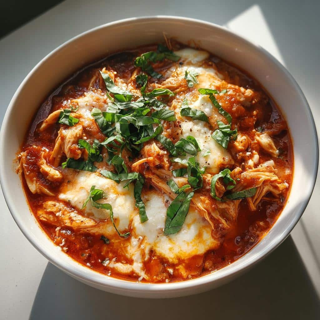 Healthy Crockpot Chicken Parmesan Stew