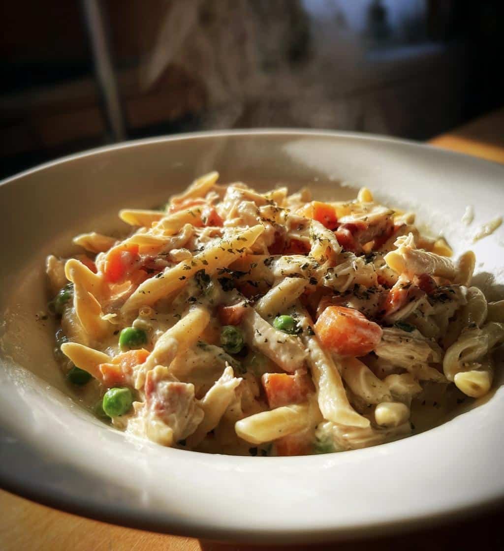 **5-Ingredient Healthy Crockpot Chicken Pot Pie Pasta Magic** 4 Healthy Crockpot Chicken Pot Pie Pasta - detail 1