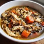 Healthy Crockpot Chicken & Wild Rice Stew