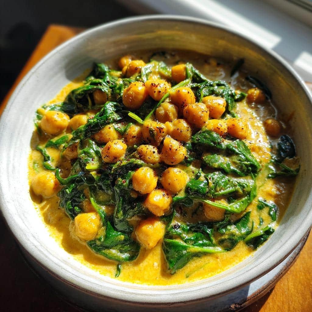 Healthy Crockpot Chickpea & Spinach Masala - detail 1