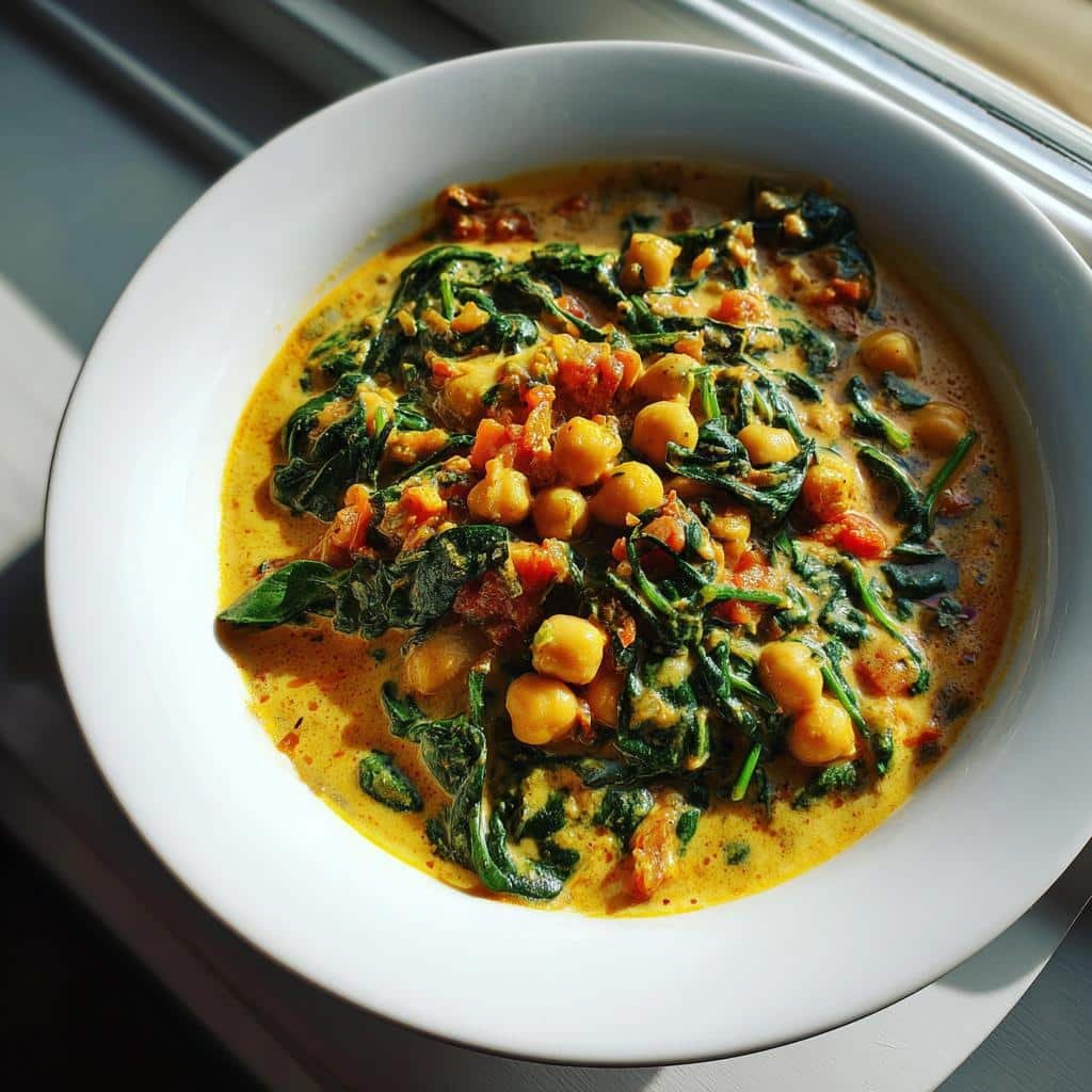 Healthy Crockpot Chickpea & Spinach Masala - detail 1