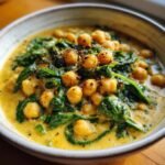 Healthy Crockpot Chickpea & Spinach Masala