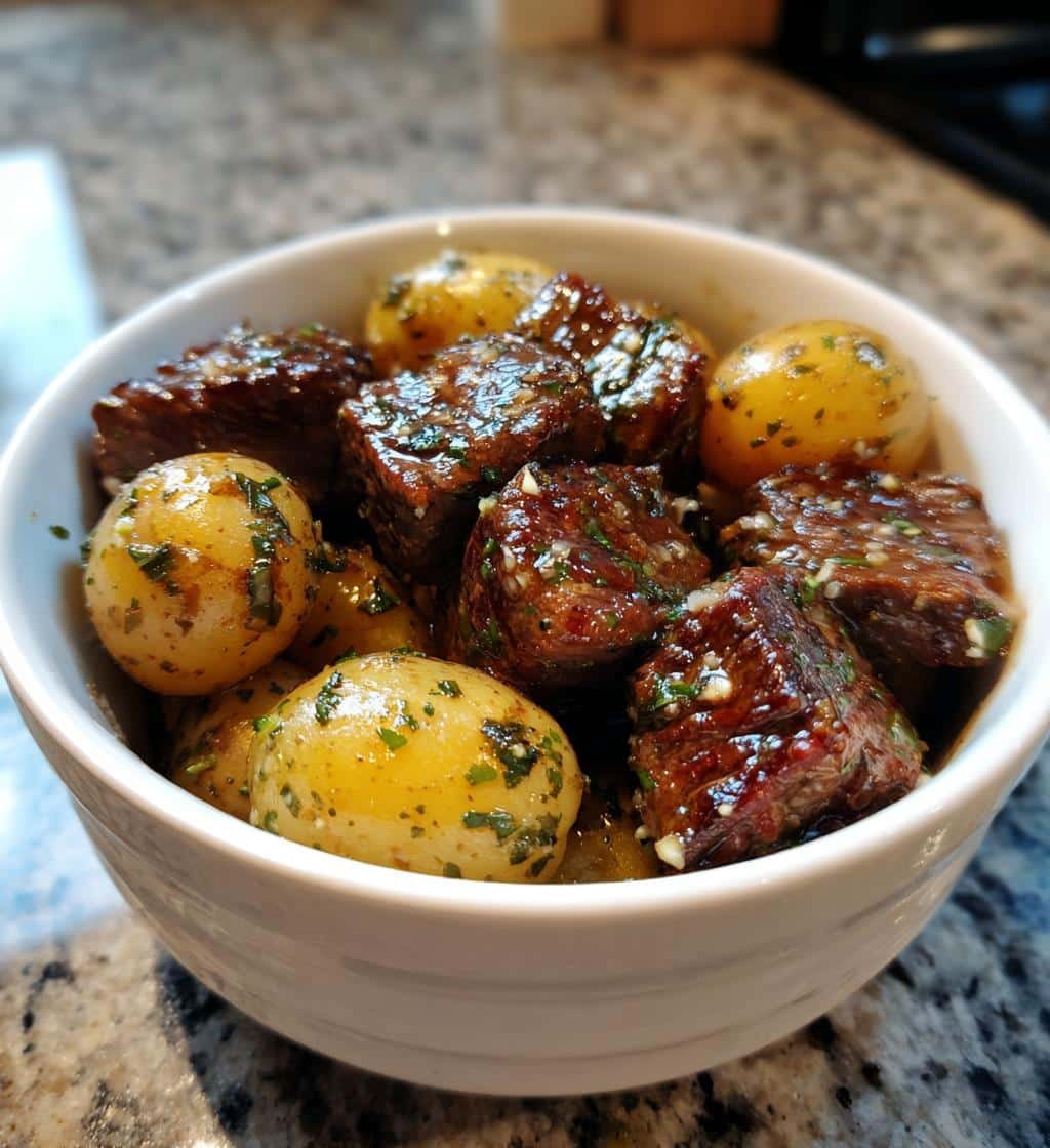 Delicious 6-Hour Healthy Crockpot Garlic Butter Beef Bites & Potatoes 4 Healthy Crockpot Garlic Butter Beef Bites & Potatoes - detail 1