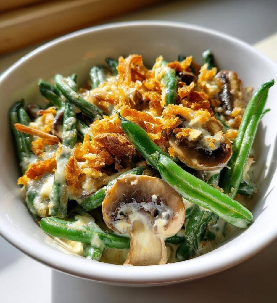 Healthy Crockpot Green Bean Casserole