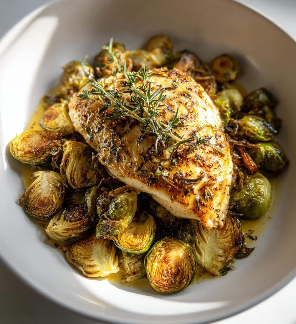Healthy Crockpot Herb Chicken & Brussels Sprouts