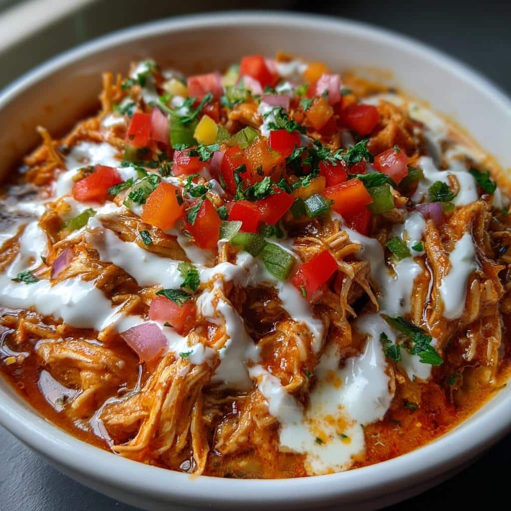 Healthy Crockpot Keto Buffalo Chicken Chili