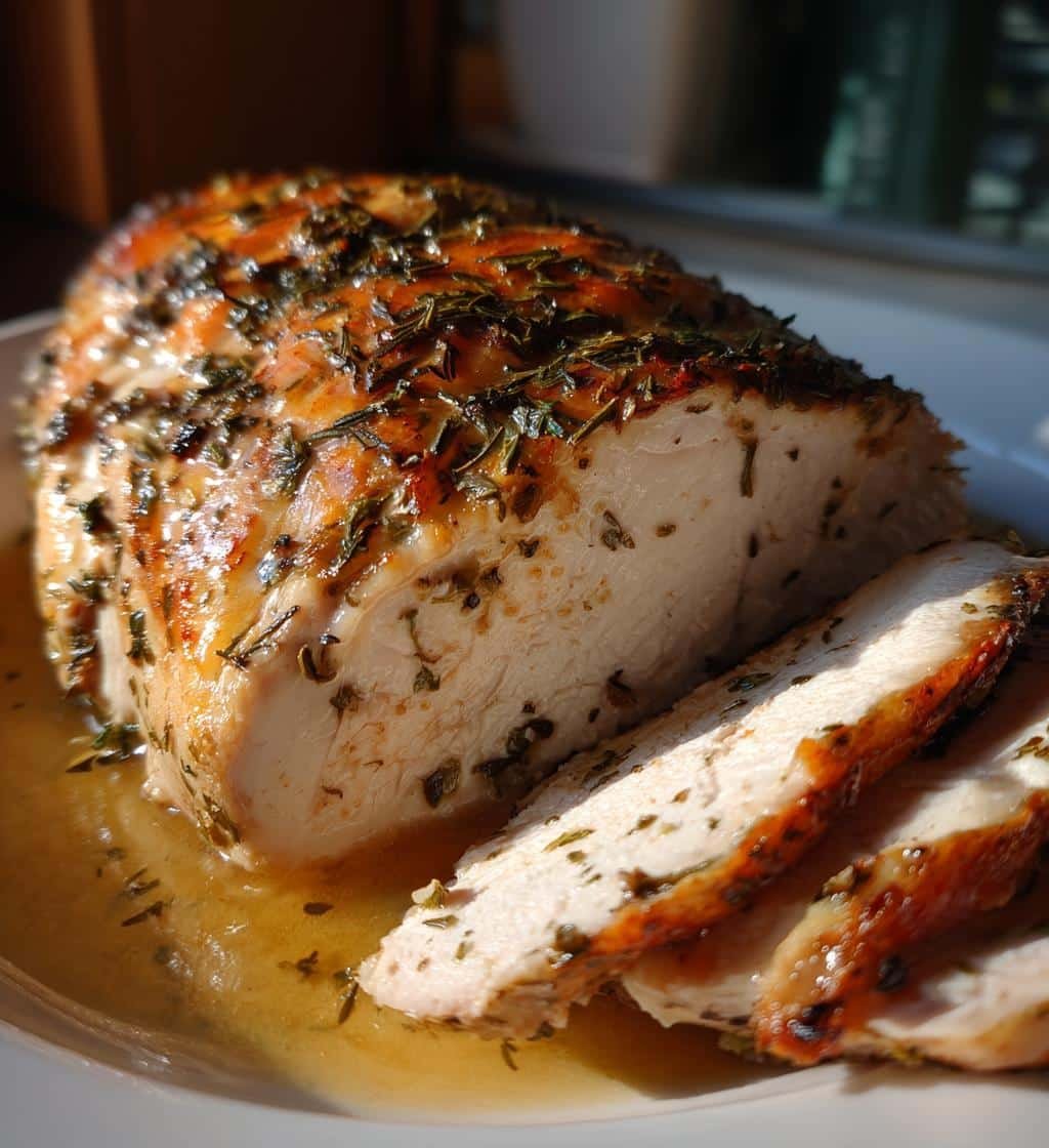 Healthy Crockpot Lemon Herb Turkey Breast