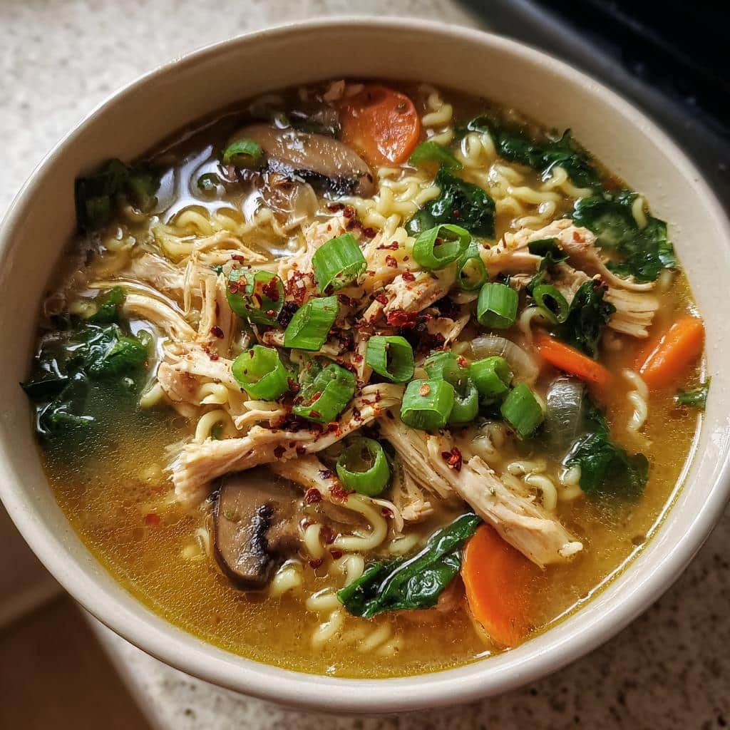 Healthy Crockpot Ramen-Style Chicken Noodle - detail 1