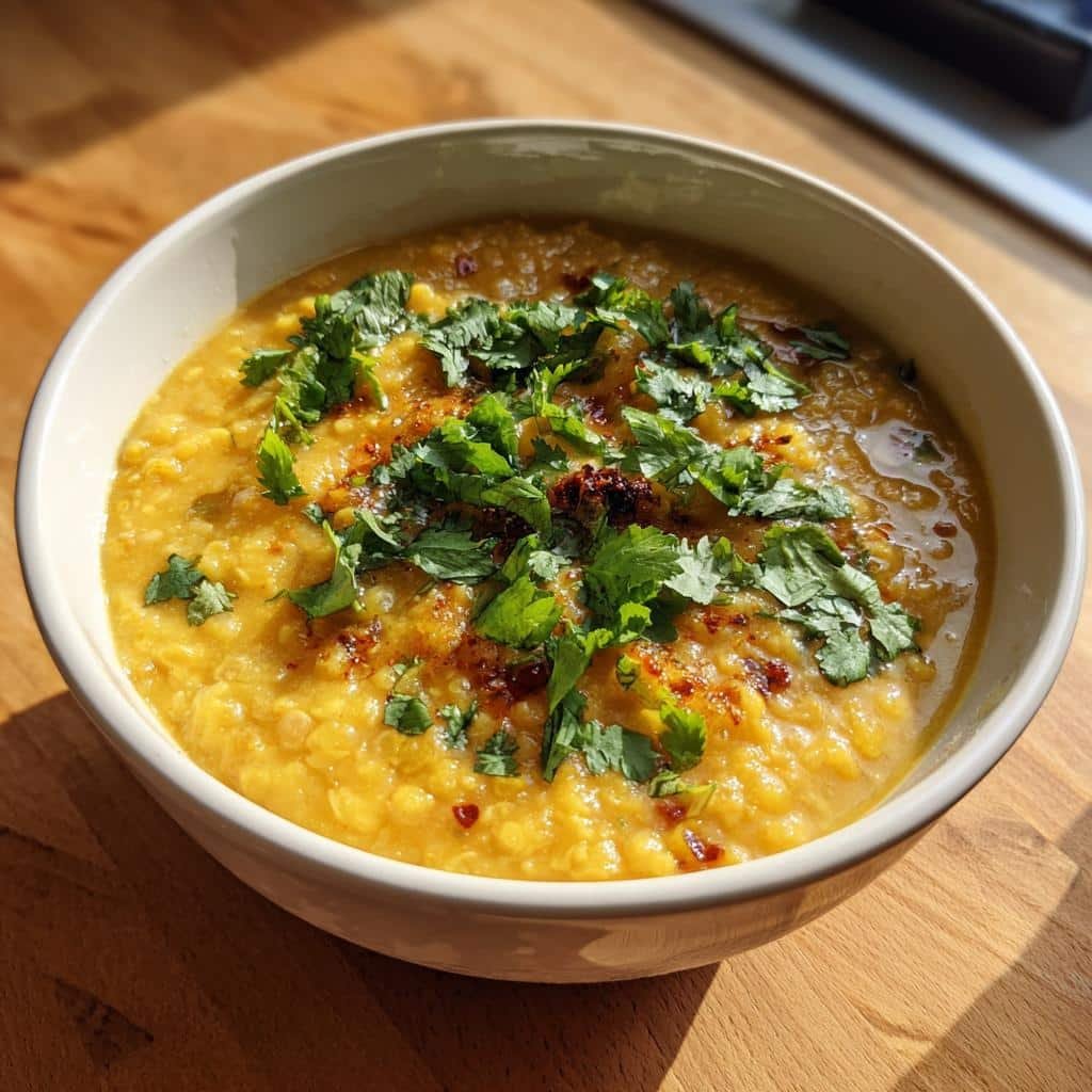 Healthy Crockpot Red Lentil Coconut Dal - detail 1