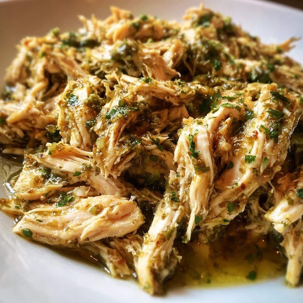 Healthy Crockpot Salsa Verde Chicken (5-Ingredient)