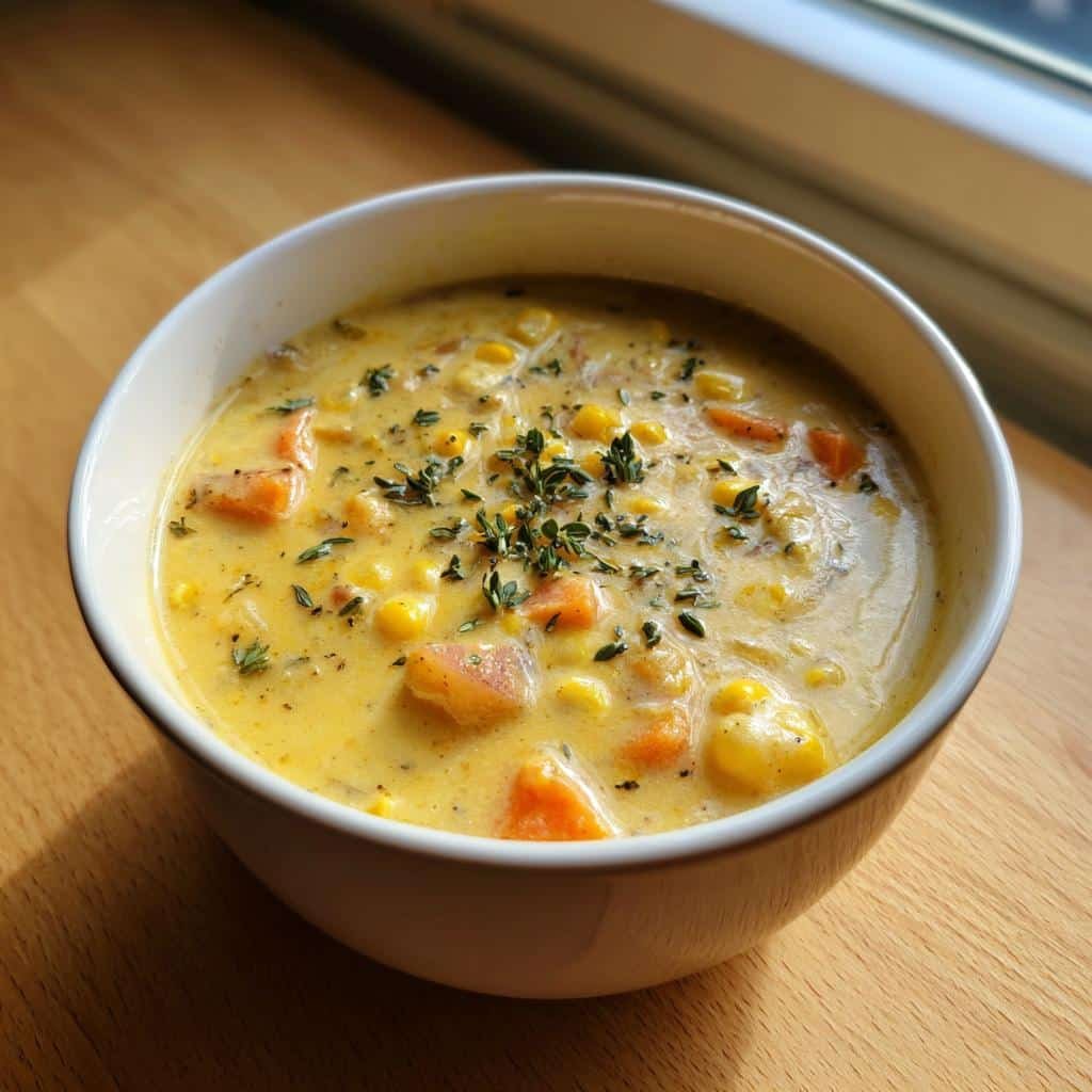Healthy Crockpot Sweet Corn Chowder Soup - detail 1