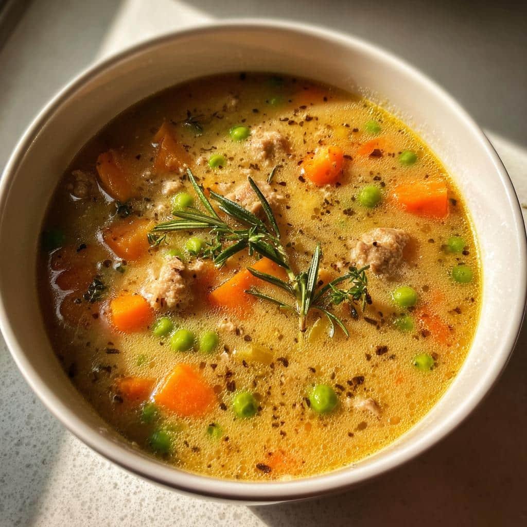 Healthy Crockpot Turkey Pot Pie Soup
