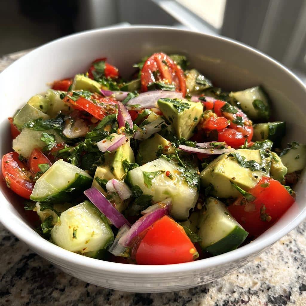 Healthy Cucumber Tomato Avocado Salad - detail 1