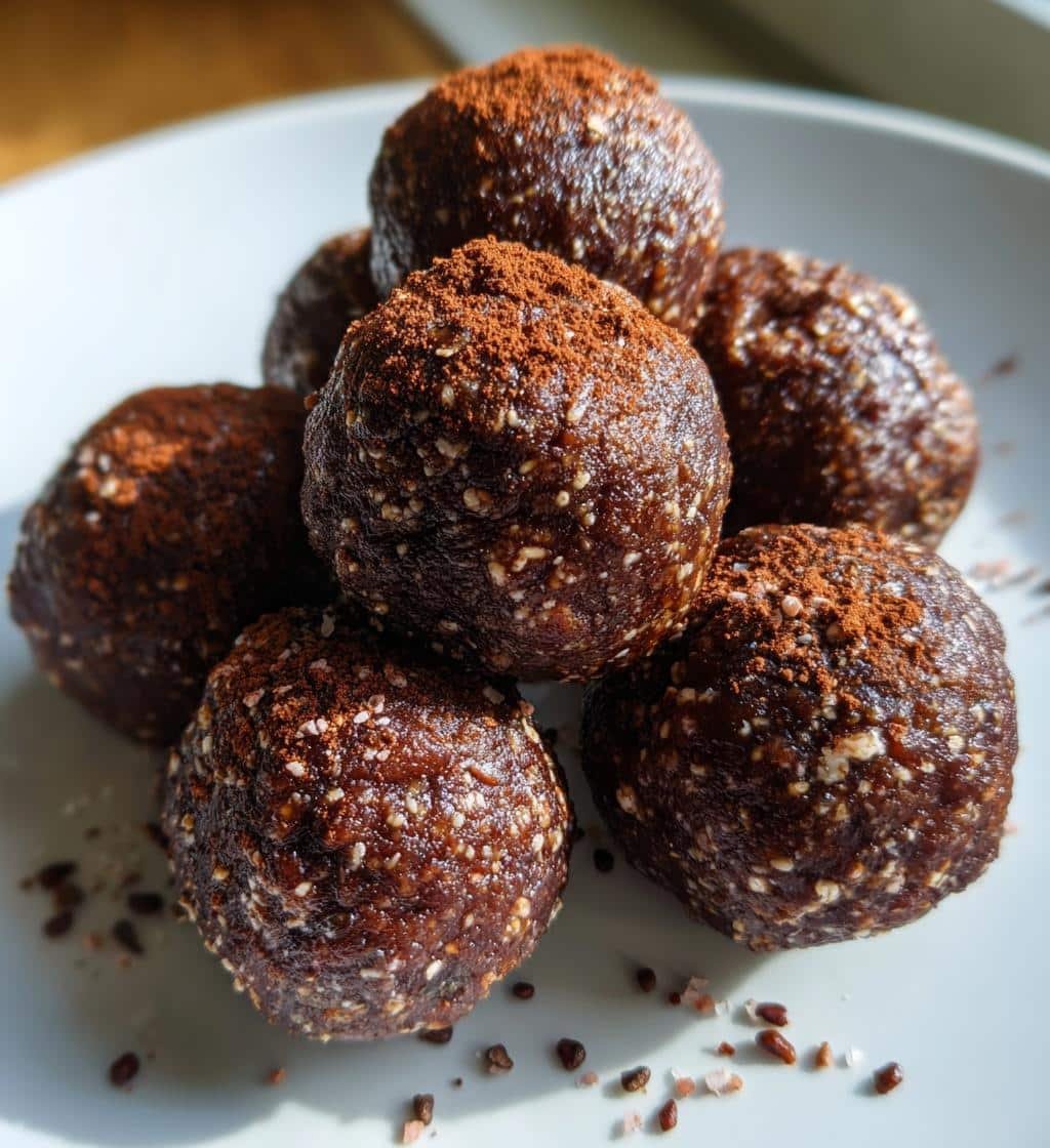 Healthy Dark Chocolate Sea Salt Energy Balls