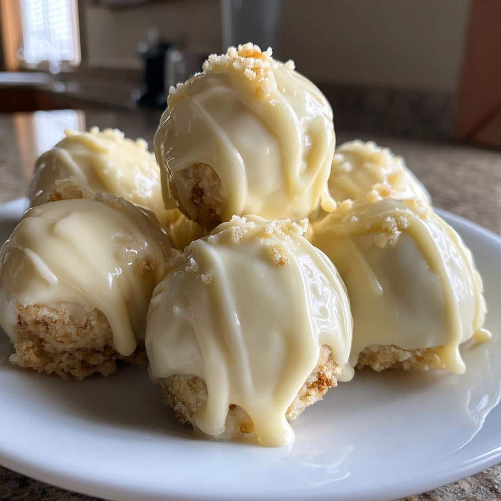 Healthy Decadent White Chocolate Cheesecake Truffles - detail 1