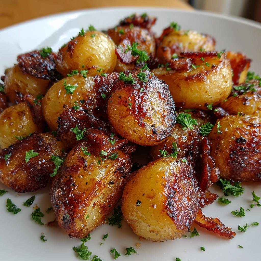 Healthy Delicious Honey Bacon Roasted Potatoes