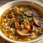 Healthy Easy Creamy Mushroom Barley Soup