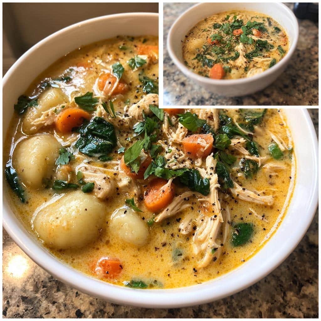 Healthy Easy Crockpot Chicken Gnocchi Soup