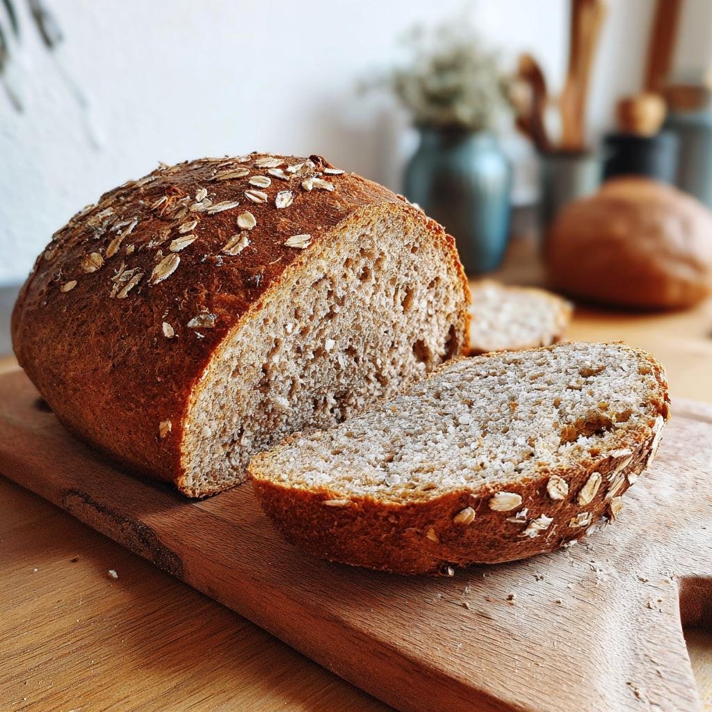 Healthy Easy Overnight Dark Rye Bread (Spelt & Oats) - detail 1