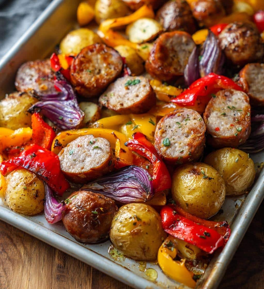 Healthy Easy Sheet Pan Italian Sausage & Potato Dinner