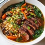 Healthy Easy Steak Ramen Soup