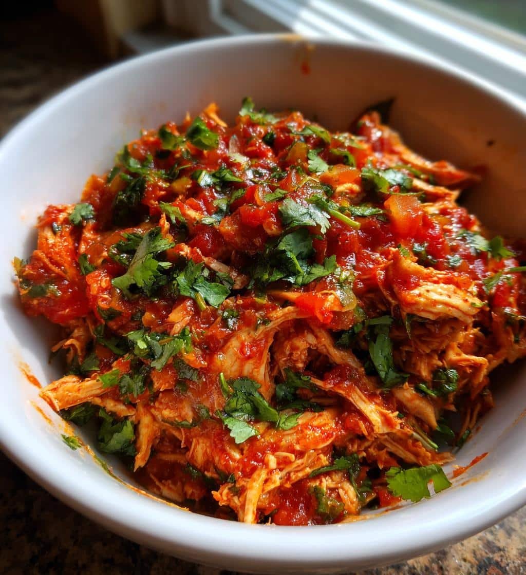 Healthy Easy crockpot SALSA CHICKEN - detail 1