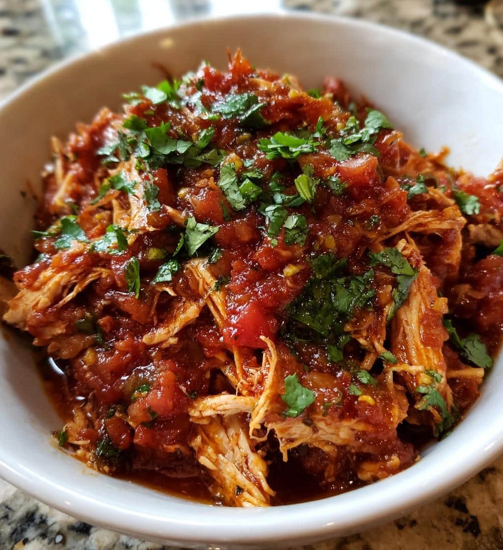 Healthy Easy crockpot SALSA CHICKEN
