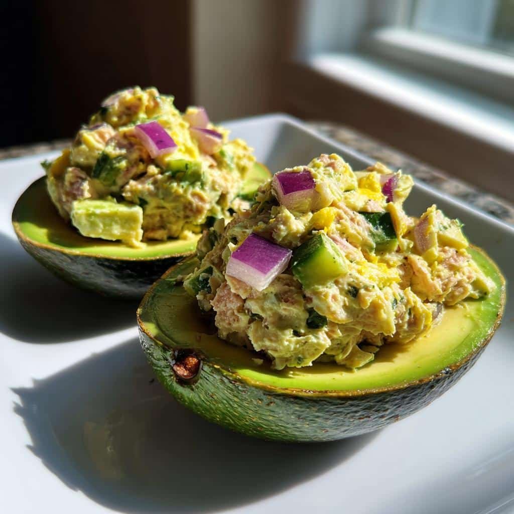 Healthy Egg and Tuna Salad Stuffed Avocado - detail 1