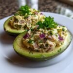 Healthy Egg and Tuna Salad Stuffed Avocado