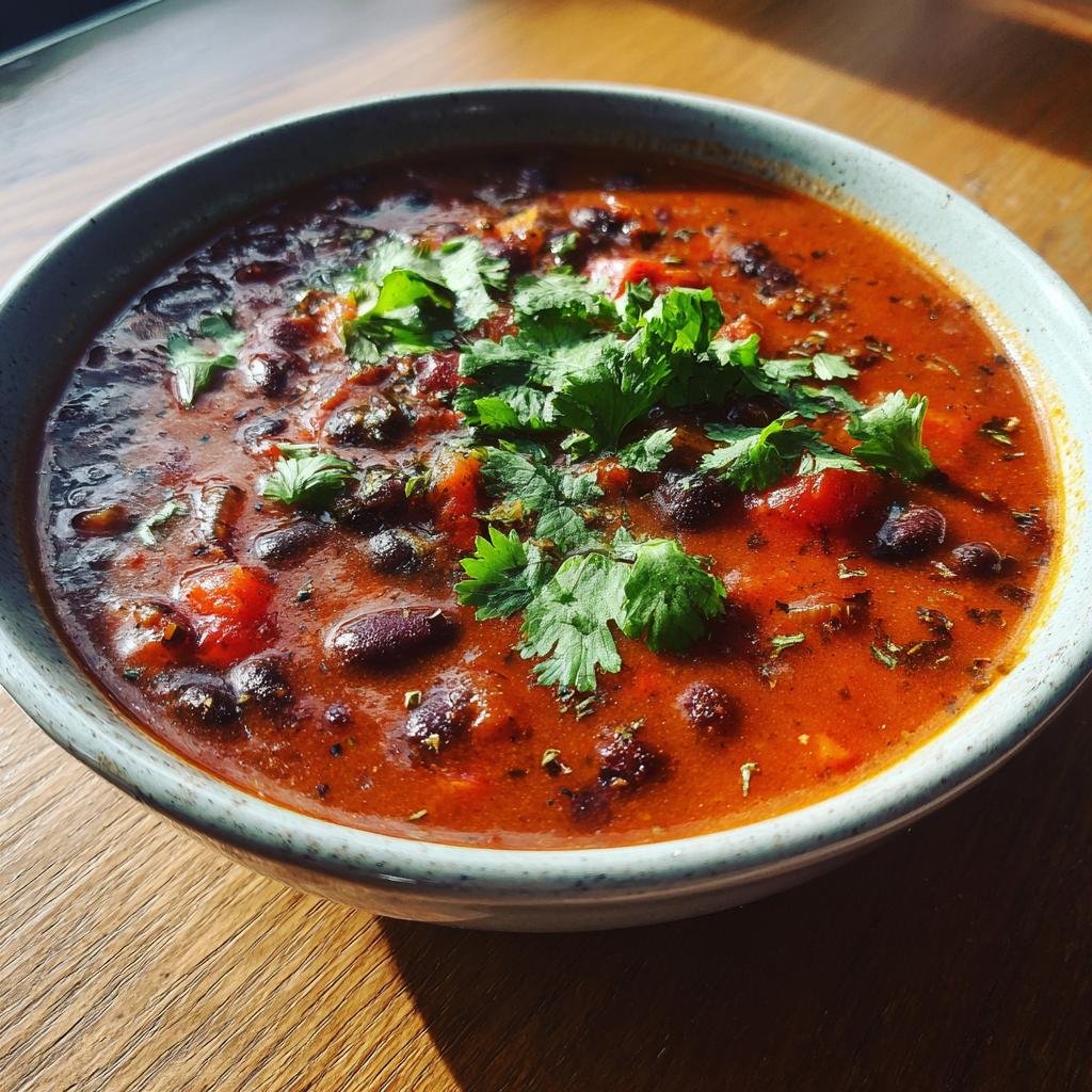 Healthy Fire-Roasted Tomato and Bean Soup in crockpot - detail 1
