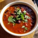Healthy Fire-Roasted Tomato and Bean Soup in crockpot