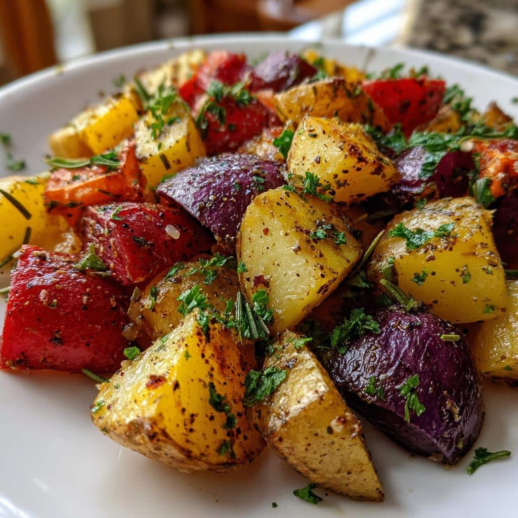 Healthy Garlic Herb Potato Medley (Multi-Color)