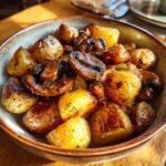 Healthy Garlic Mushroom Roasted Potatoes
