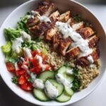 Healthy Grilled Chicken Shawarma Bowls with Creamy Garlic sauce
