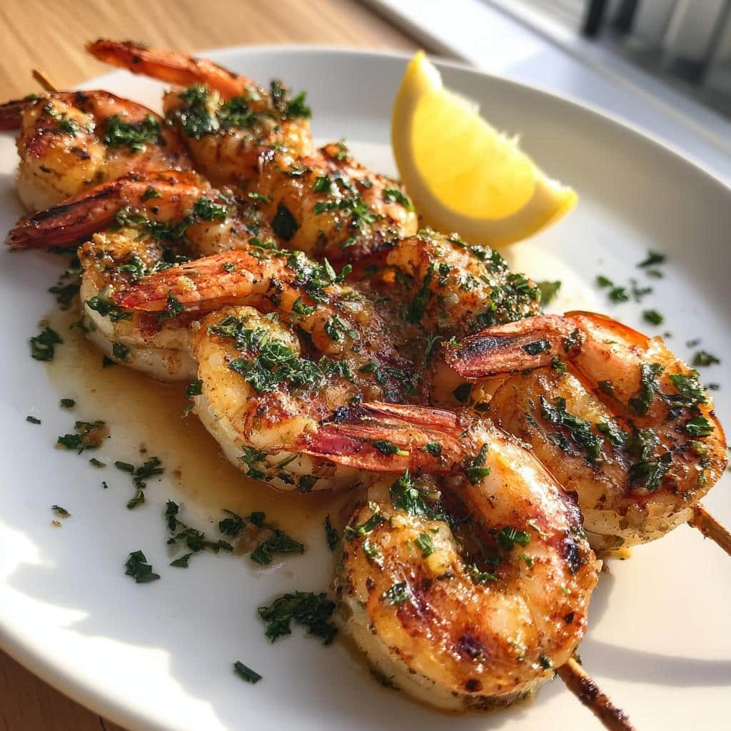 15-Minute Healthy Grilled Shrimp Skewers with Garlic Lemon Butter 4 Healthy Grilled Shrimp Skewers with Garlic Lemon Butter - detail 1