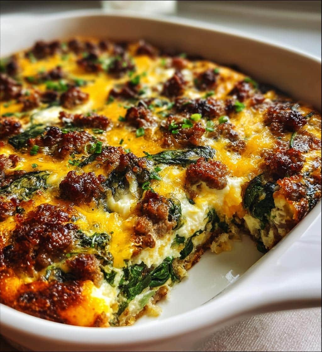 Healthy Healthy Breakfast Sausage Casserole with Spinach - detail 1