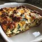 Healthy Healthy Breakfast Sausage Casserole with Spinach