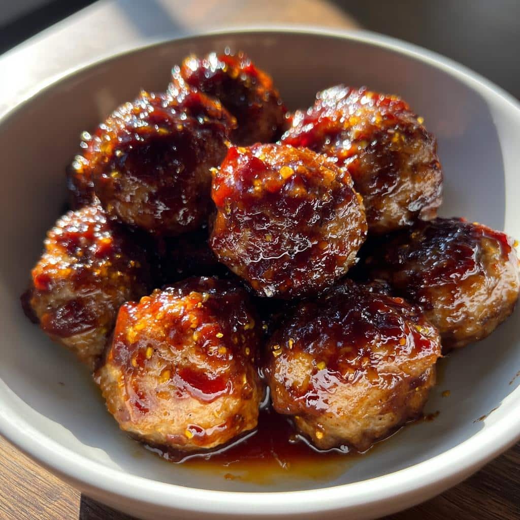 Healthy Honey BBQ Crockpot Meatballs