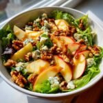 Healthy Honey Crisp Apple Salad with Candied Walnuts and Blue Cheese
