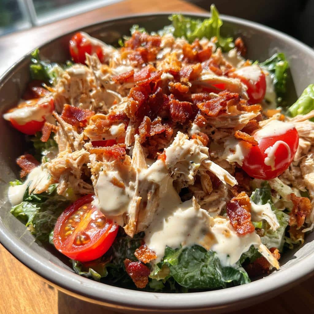 Healthy Keto Chicken BLT Salad with Aioli - detail 1
