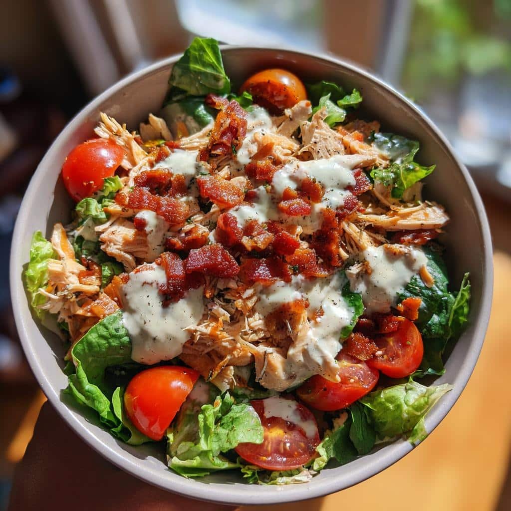 Healthy Keto Chicken BLT Salad with Aioli