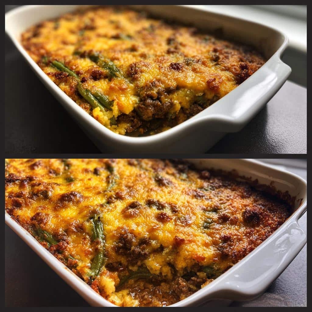 Healthy Keto Ground Beef Green Bean Casserole - detail 1