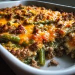 Healthy Keto Ground Beef Green Bean Casserole