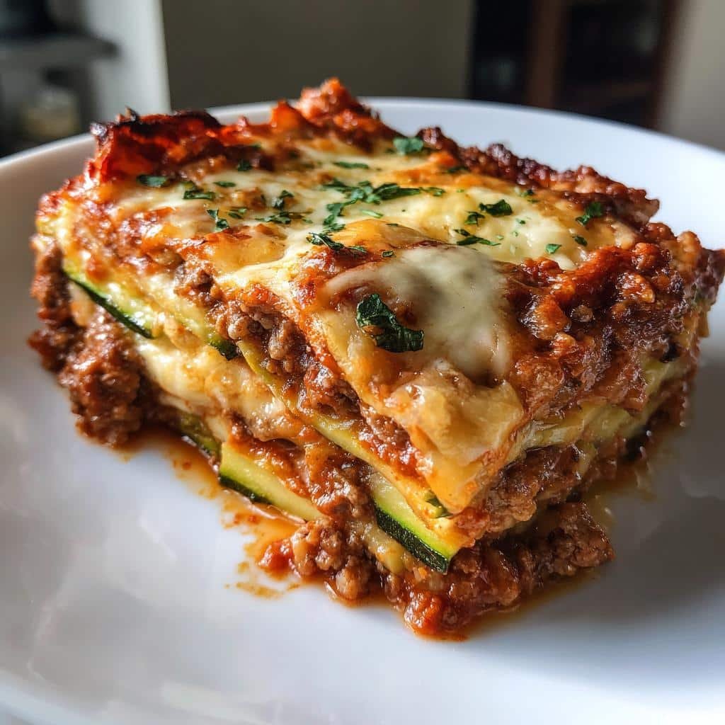 Healthy Keto Zucchini Noodle Lasagna - detail 1