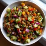 Healthy Loaded Vegan Lentil Salad with Dijon Vinaigrette