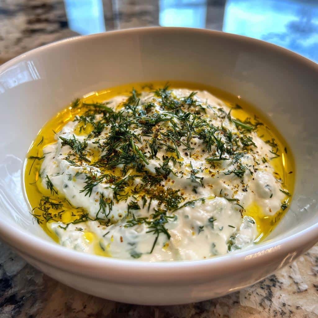 Healthy Mediterranean Yogurt Herb Dip - detail 1