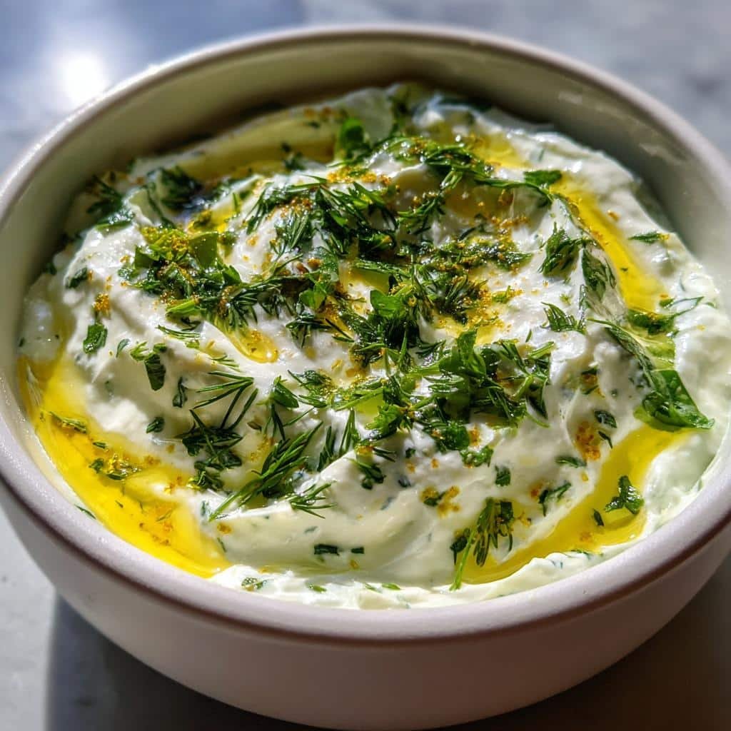 Healthy Mediterranean Yogurt Herb Dip