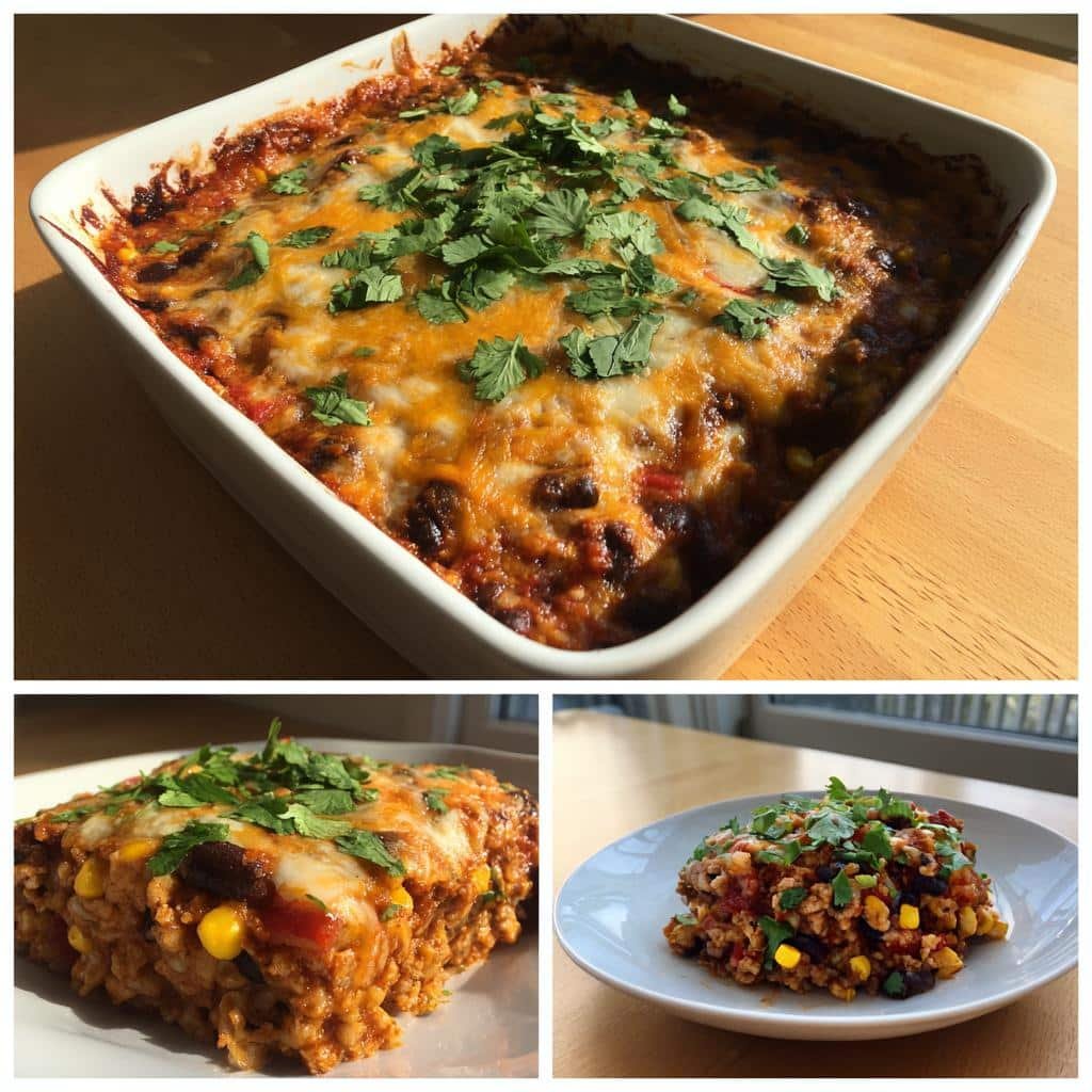 Healthy Mexican Barley Casserole with Ground Turkey